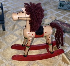 Vintage Classic Wooden Toy Rocking Horse Christmas Kids Decor Nursery