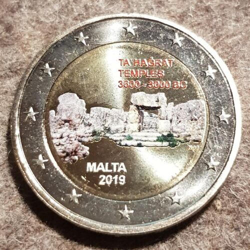 2 Euro 2019 MALTA -Tempelanlage TA HAGRAT- bankfrisch in Farbe - Afbeelding 1 van 1