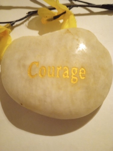 Courage River Rock Stone Off White 3x2.36 Inspire Engrave Office Yard Garden S-M - Picture 13 of 23