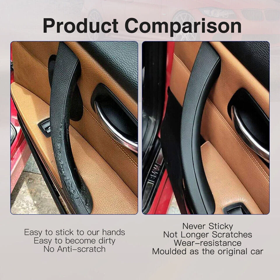 6PCS Inner Door Panel Handle Outer Trim Cover For 2007-2011 2012 BMW 328i 335i Foto 2 de 4