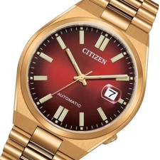 Citizen NJ0153-82X Automatic Red Dial Rose Gold Tone Stainless Steel Tsuyosa