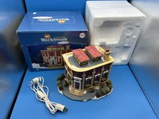 Santa's Workbench Cornerstone Cafe Lighted 2004 Christmas Village Victorian +box