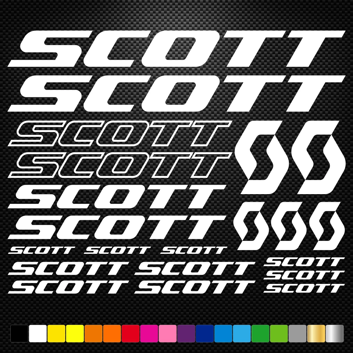 Fits Scott Vinyl Decal Stickers Sheet Bike Frame Cycle Cycling Bicycle Mtb