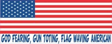 10in x 3in God Fearing Gun Toting Flag Waving American Magnet Car Magnetic Sign