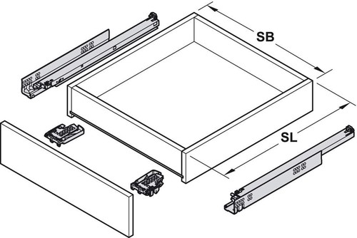 Blum Tandem Schubladenauszug Vollauszug 560H Blumotion Führung Schublade B 30 kg - Bild 7 von 10