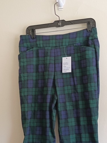 Croft & Barrow Pullon Stretch Bootcut Hose kariert mittelhoch Größe 10 kurz neu - Bild 4 von 15