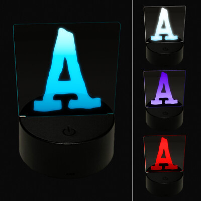 Letter A Uppercase Cute Typewriter Font 3D Illusion LED Night Light Sign Lamp