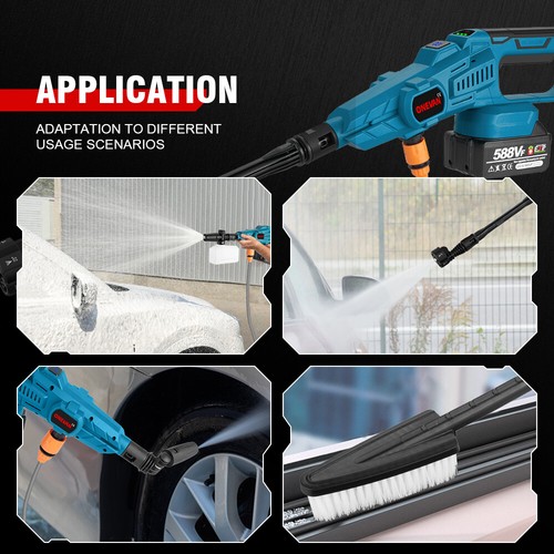 Akku Hochdruckreiniger Auto Mobiler Druckreiniger Spritzpistole für Makita 18V - Bild 9 von 12