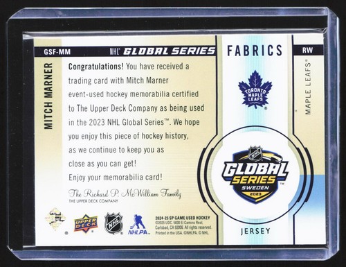 2024-25 SP Game Used NHL Global Series Mitch Marner Fabrics Jersey #GSF-MM - Picture 2 of 3