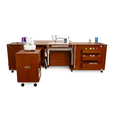 Kangaroo Kabinets K8605 Aussie II Sewing Machine Cabinet Table Teak ...