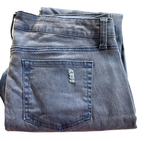 Love Indigo Distressed Skinny Jeans Women 10 Mid Rise Blue - Picture 3 of 6