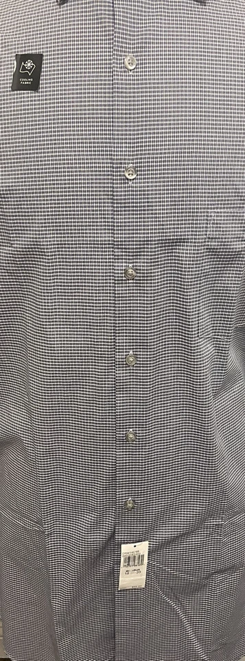 Nueva Camisa SHAQUILLE O'NEAL Para Hombres XLG Talla 18 38/39 Azul a Cuadros Botón de Enfriamiento Frontal Foto 3 de 4