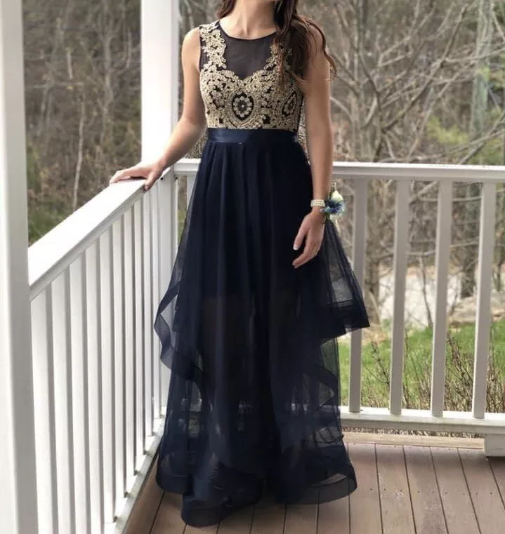 City Triangles Navy Blue Prom Dress - Size 3