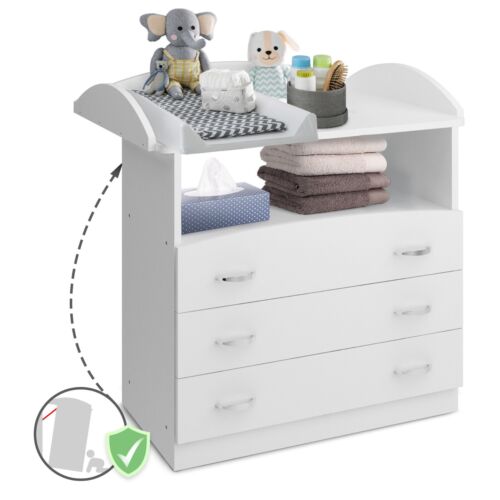 Infantastic® Wickelkommode Weiß Wickelschrank Wickeltisch Aufsatz Baby Kommode - Bild 2 von 12