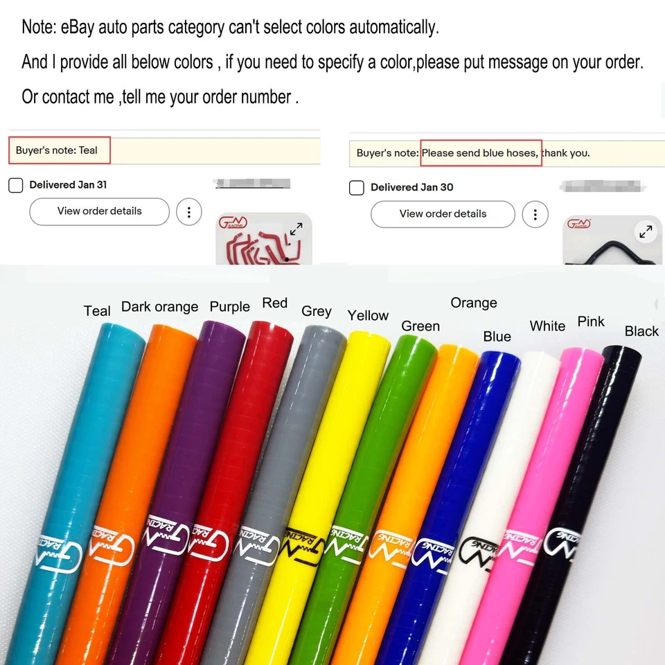 Fit BMW E34 M50 525 525i 528 M30 530 530i 1989-1995 Silicone Radiator Hose Kit - Image 4 of 4