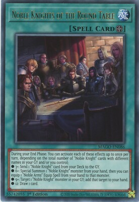 Yugioh Edle Ritter der Tafelrunde MAGO-DE086 Rare 1. Auflage Nr Mint x3