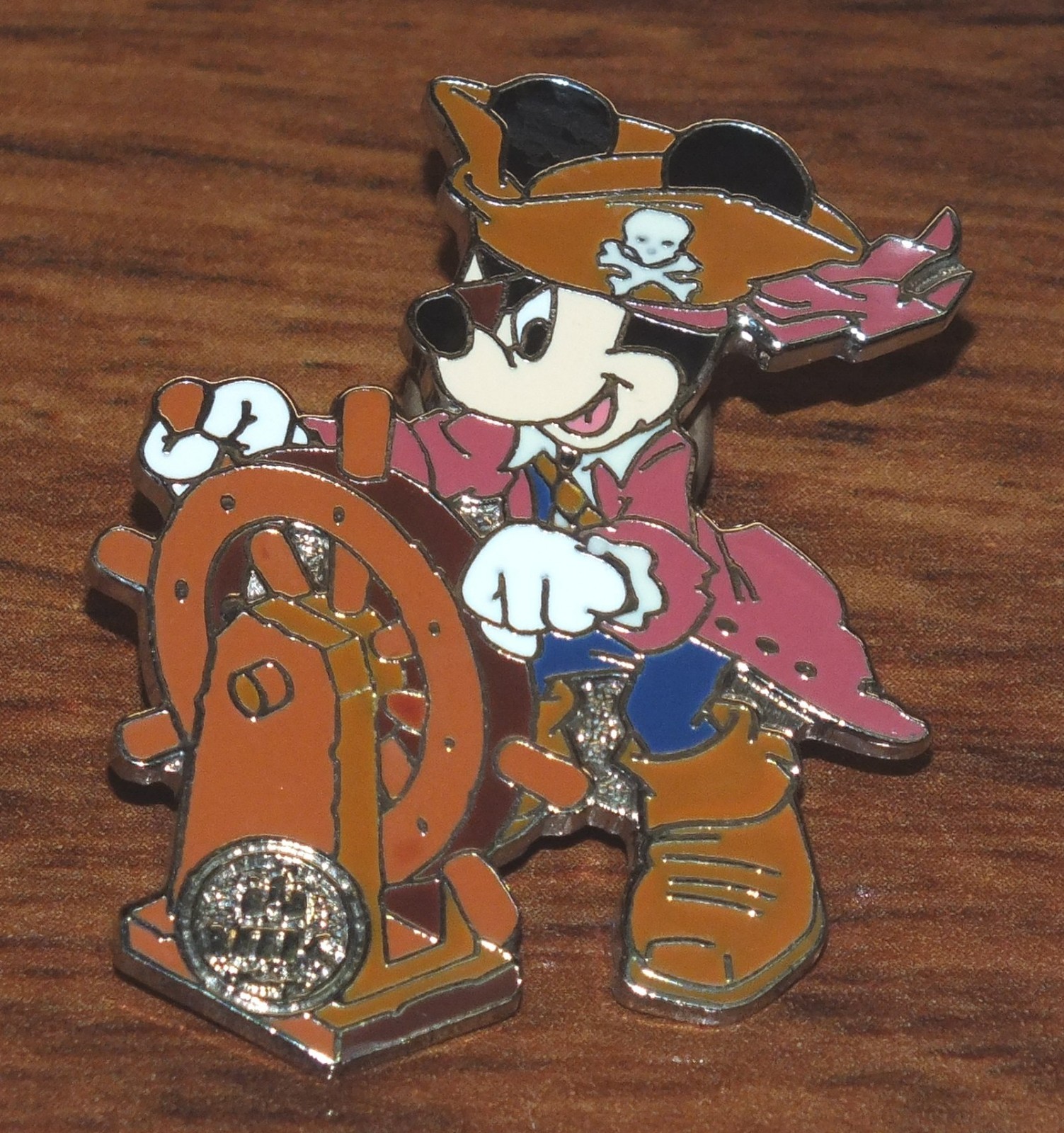 Walt Disney VMK Pirates of the Caribbean Mickey Mouse Drives Ship Wheel Pin!
