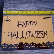Happy Halloween Welcome 8x12 Metal Wall Sign