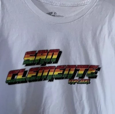 New Rip Curl Men XL 2XL White Green Trim TED Promo Cotton T Shirt