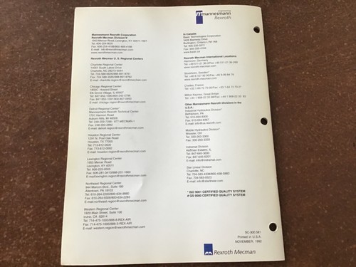4 Way ISO Directional Control Pneumatic Valves Catalog ~Rexroth Mecman ~27 pages - Picture 8 of 8