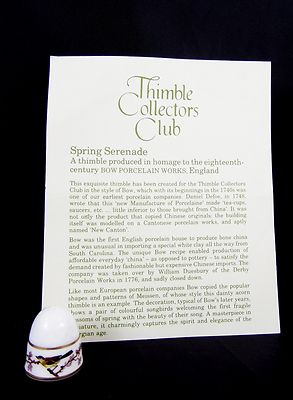 Schöne Schleife Fine Bone China Fingerhut ~ Frühlingsserenade
