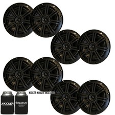 Kicker Black OEM Replacement Marine 6.5" Coaxial speaker Bundle 8 Speakers