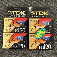 TDK 8mm HS 120 Camcorder Video Cassette Tapes Lot of 4 NEW SEALED High Standard