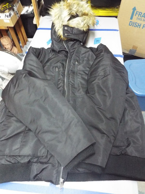 Sean John Down Filled Puffer Coat  Fur Hood Size 2XL Black