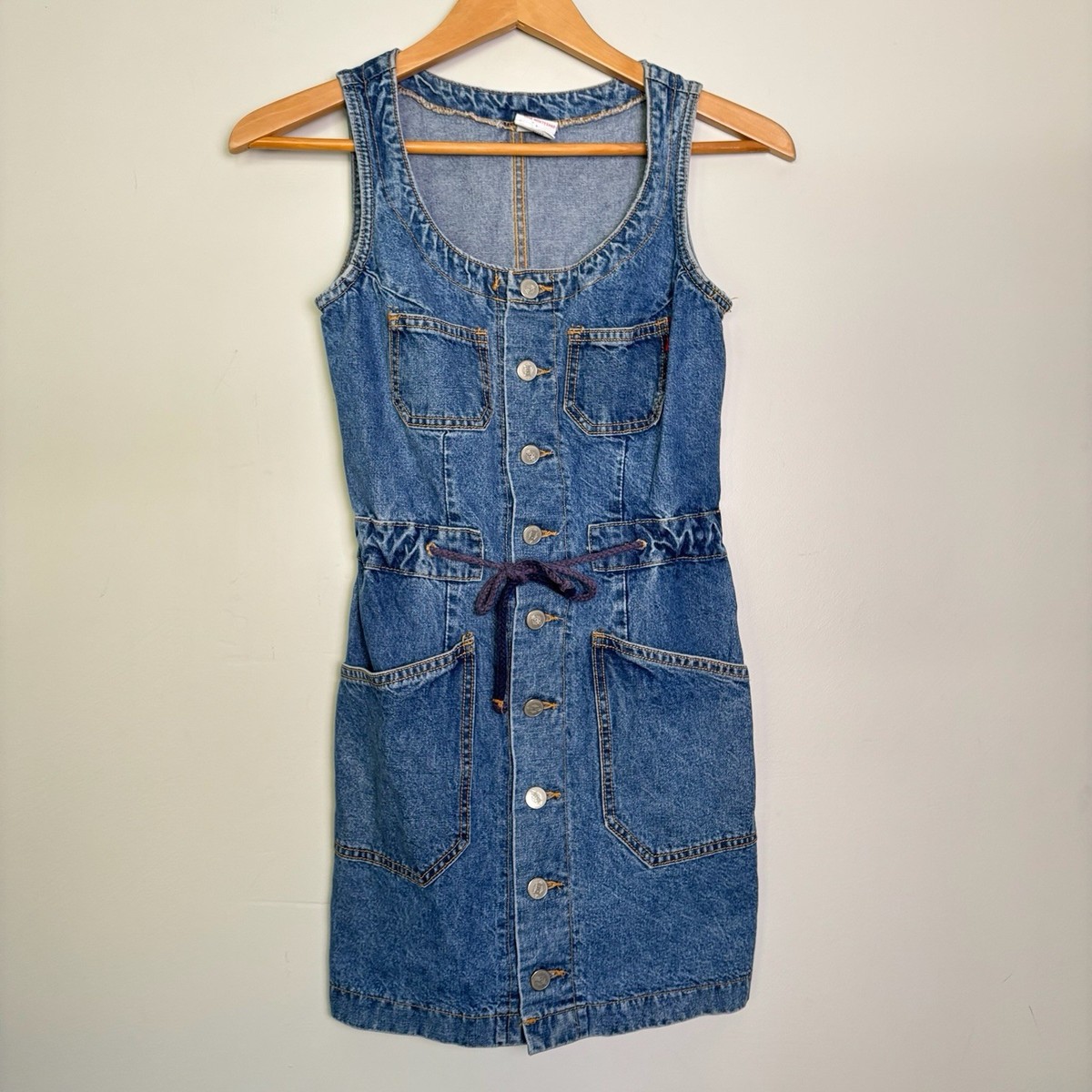 white christmas dresses 1980s FREDERICK'S OF HOLLYWOOD Acid Wash Denim Dress main image 1