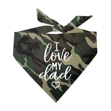I Love My Dad Father's Day Dog Bandana Camo One Size Fits Most