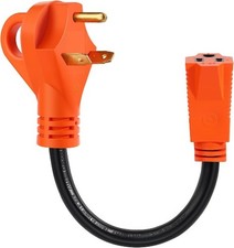 30 Amp to 15 Amp RV Adapter Cord NEMA TT-30P to NEMA 5 Size: 12inch-30A to 15A