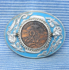 Colorado Rush To The Rockies 1859 1959 Centennial Western Belt Buckle Vtg .B339
