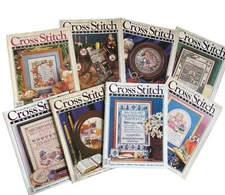 Lot of 8 Cross Stitch & Country Crafts Magazine Complete Vintage 1980s Stocking