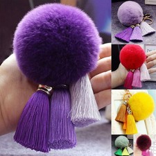 Nuevo Llavero Mujer Pompón Dije Bola Peluda Borla Llavero Colgante Bolso 12 Colores_
