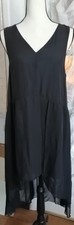 Black Long Dress V Neck Sleeveless Women M? Sheer