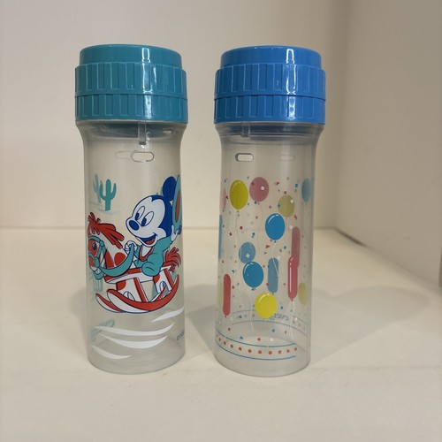 Vtg 90s Evenflo Plastic Drop-In Nurser Baby Bottle Liner Mickey balloon Lot Of 2