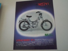 advertising Pubblicità 1977 CICLOMOTORE VELOMOTOR TESTI CRICKET P4 50