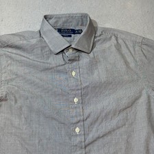 Polo Ralph Lauren Shirt Mens 16 34/35 Grey Excellent Slim Fit Cotton Button Down