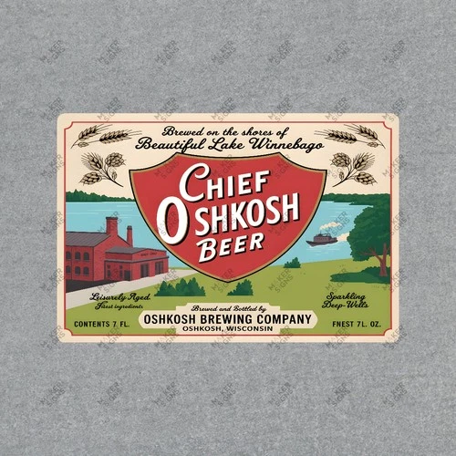 Vintage Chief Oshkosh Beer Metal Sign Wisconsin Brewery Advertising #690662