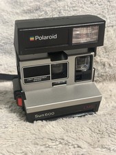 Black  Silver Polaroid Sun 600 LMS Camera Untested - Very Clean