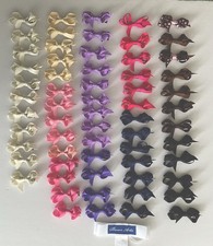 BOWS ARTS LOT OF 63 USA MADE GROSGRAIN INFANT HAIR BOWS ON CLIPS NEW
