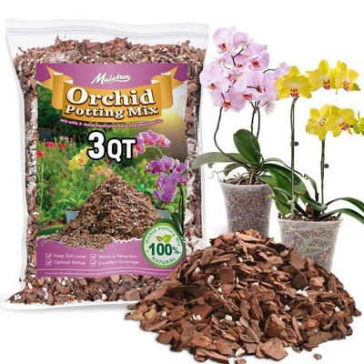 Orchid Bark Potting Mix 3QT  Ideal for Repotting Orchids and Potted Plants