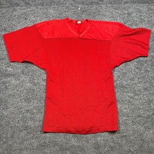 Vintage Champion Red Mesh Football Jersey Mens XL 70s 80s Blue Bar Tag USA Made