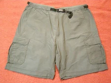 REI Nylon Hiking Outdoors Cargo Shorts Integrated Belt 6 Pockets Gray Size XL