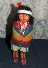 VTG SKOOKUM NATIVE AMERICAN INDIAN DOLL BULLY GOOD/6 /BLANKET/BEADS/SUEDE SHOES