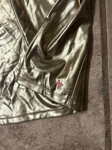NWOT Pink Chicken Girls' Steph Metallic Dress gold 7y - Picture 2 of 4