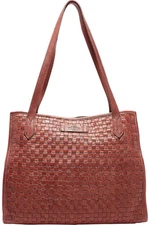 American Leather Co. Sandy Washed Triple Entry Satchel Brandy