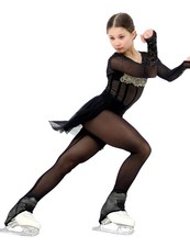 Women Mesh Tights for Figure Ice Skating with Seam over the Heel of the Boot 7