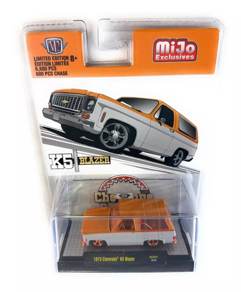 Chase! M2 Machines 1:64 1973 Chevrolet K5 Blazer Orange/White 31500-MJS45 - Image 2 of 4