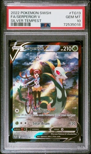 2022 Pokemon SWSH Silver Tempest #TG13 FA Serperior V PSA 10 Gem Mint With Rosa